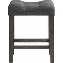  Elements International Oak Lawn Charcoal Grey 24" Counter Stool Grey Fabric IMAGE 2