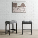  Elements International Oak Lawn Charcoal Grey 24" Counter Stool Grey Fabric IMAGE 6