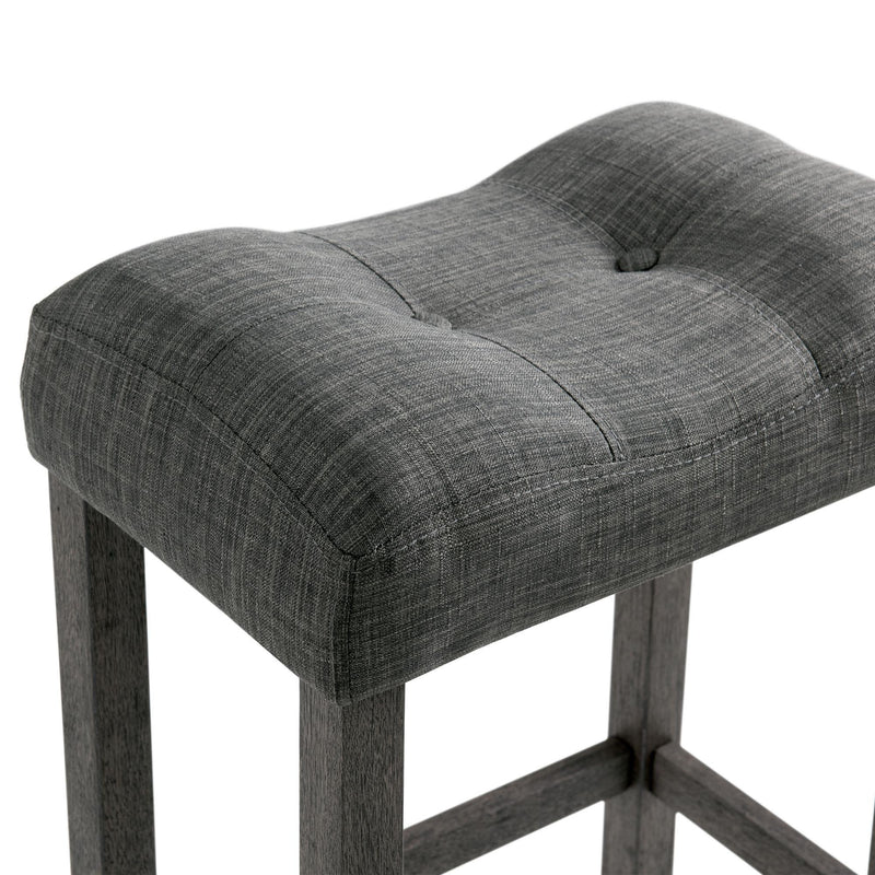  Elements International Oak Lawn Charcoal Grey 29" Barstool Grey Fabric IMAGE 4