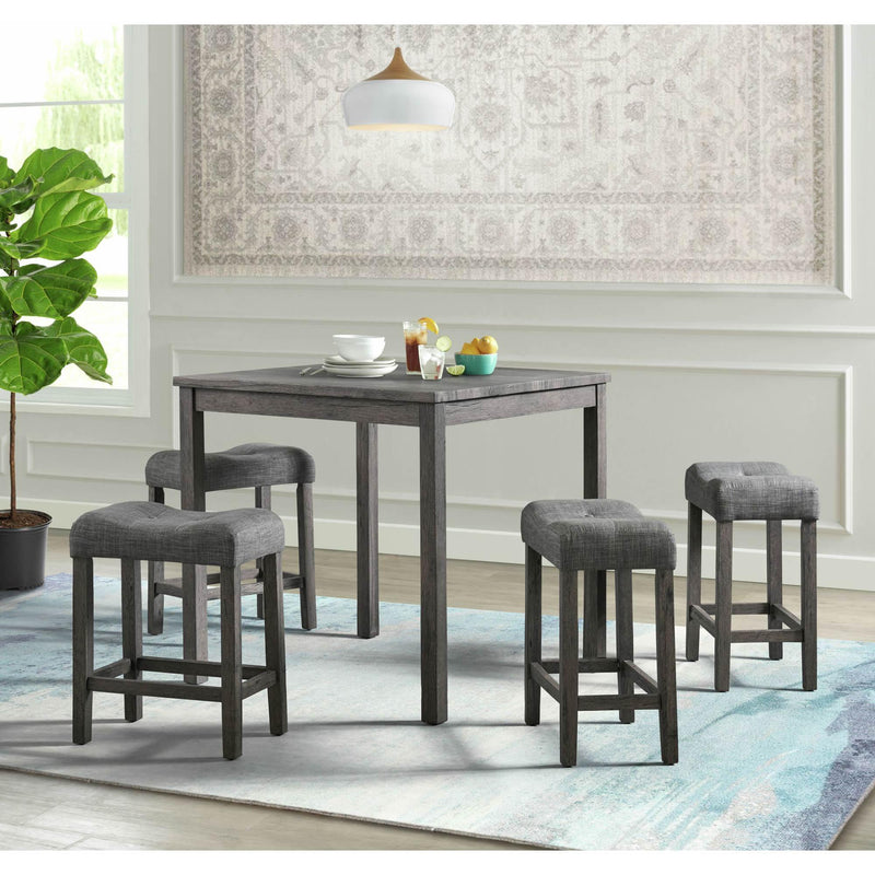  Elements International Oak Lawn Charcoal Grey 5 PC Counter Set IMAGE 1