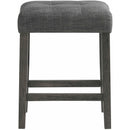  Elements International Oak Lawn Charcoal Grey Bar Table Single Pack (Table + 3 Grey Fabric Stools) IMAGE 9