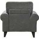  Elements International Bill Chair Complete in Urban Living Charcoal IMAGE 4