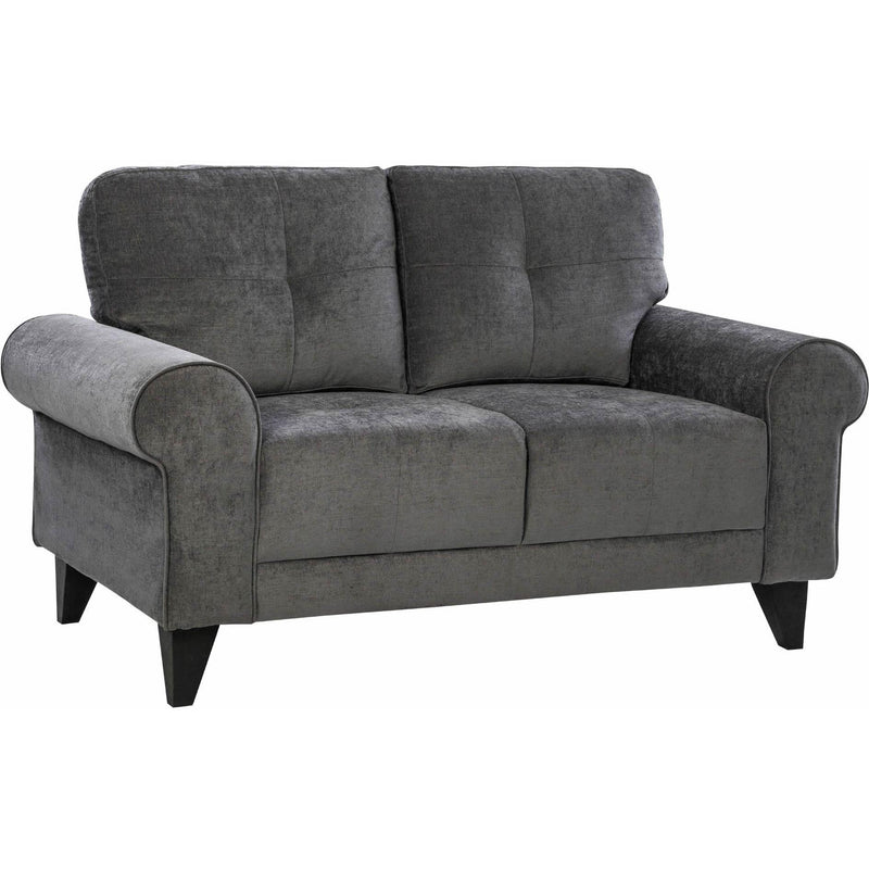  Elements International Bill Loveseat Complete in Urban Living Charcoal IMAGE 1