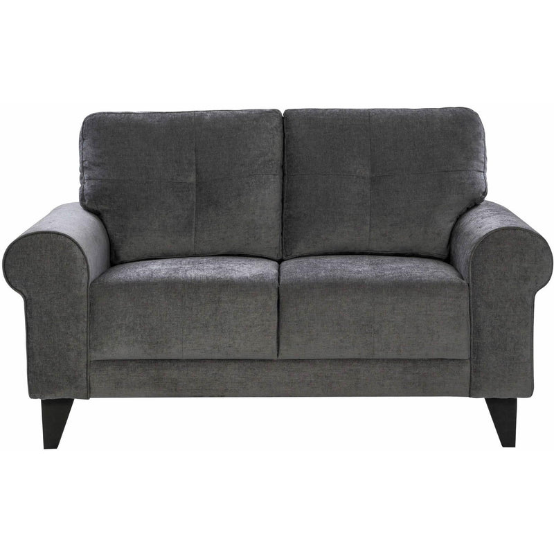  Elements International Bill Loveseat Complete in Urban Living Charcoal IMAGE 2