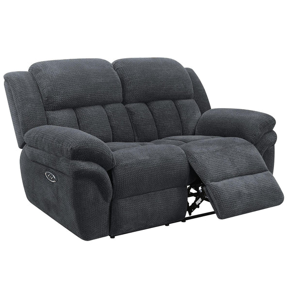  Elements International Santorini Power Motion Loveseat Conran Carbon (Grey) IMAGE 1