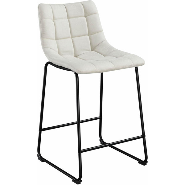  Elements International Seth 25" Linen White Counter Stool IMAGE 1