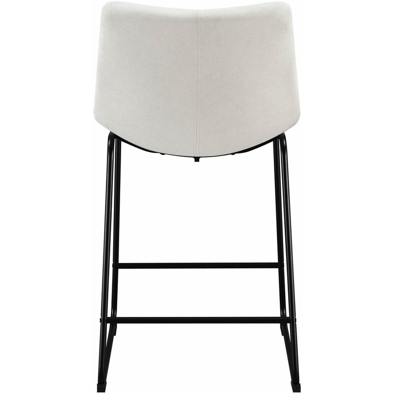  Elements International Seth 25" Linen White Counter Stool IMAGE 4