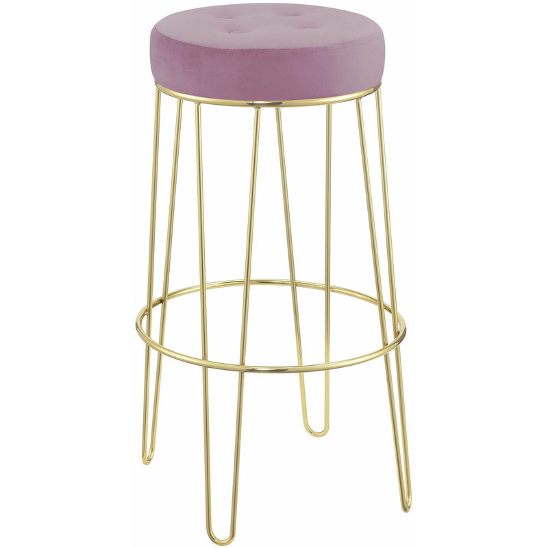  Elements International Cayman Gold Leg Bar Stool (D6238) in Broadway Blush IMAGE 1