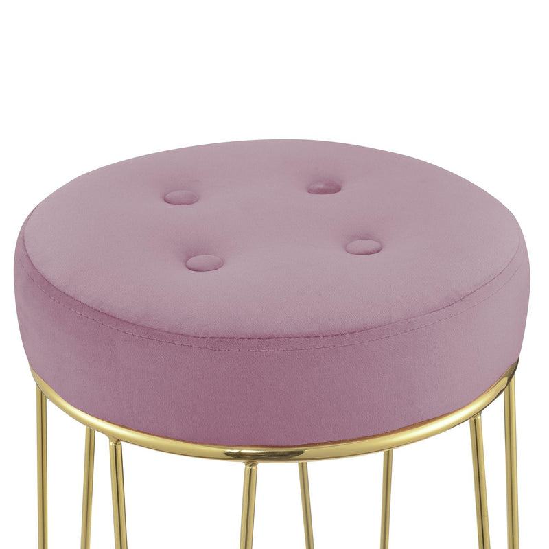  Elements International Cayman Gold Leg Bar Stool (D6238) in Broadway Blush IMAGE 3