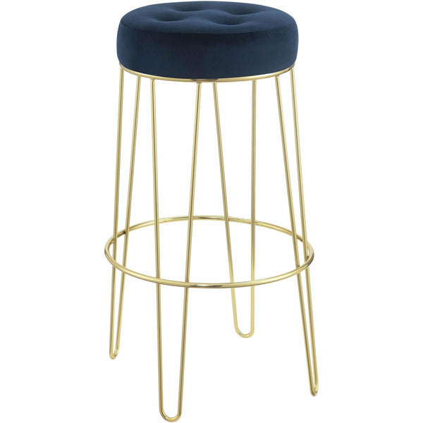  Elements International Cayman Gold Leg Bar Stool (D6238) in Broadway Navy IMAGE 1