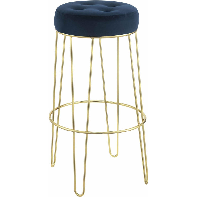  Elements International Cayman Gold Leg Bar Stool (D6238) in Broadway Navy IMAGE 1