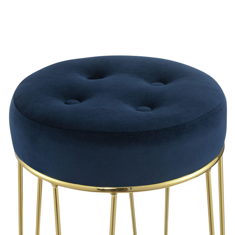  Elements International Cayman Gold Leg Bar Stool (D6238) in Broadway Navy IMAGE 3
