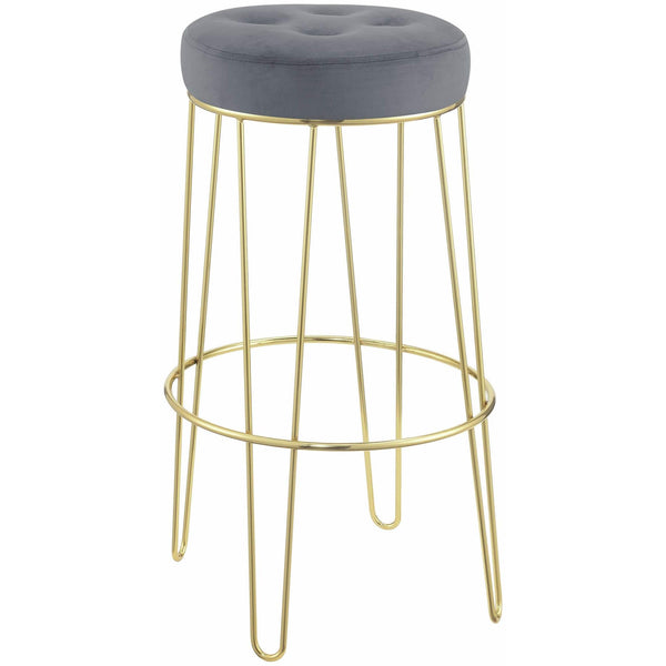  Elements International Cayman Gold Leg Bar Stool (D6238) in Broadway Gunmetal IMAGE 1