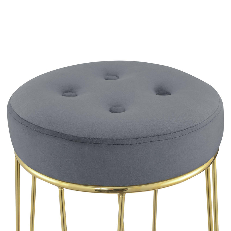  Elements International Cayman Gold Leg Bar Stool (D6238) in Broadway Gunmetal IMAGE 3