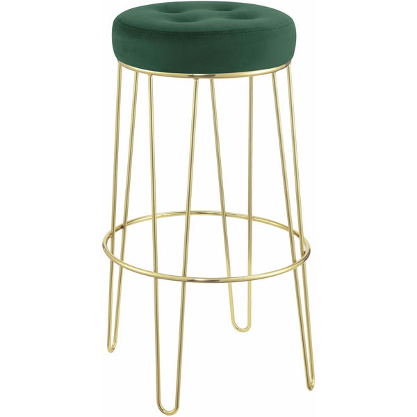  Elements International Cayman Gold Leg Bar Stool (D6238) in Broadway Emerald IMAGE 1