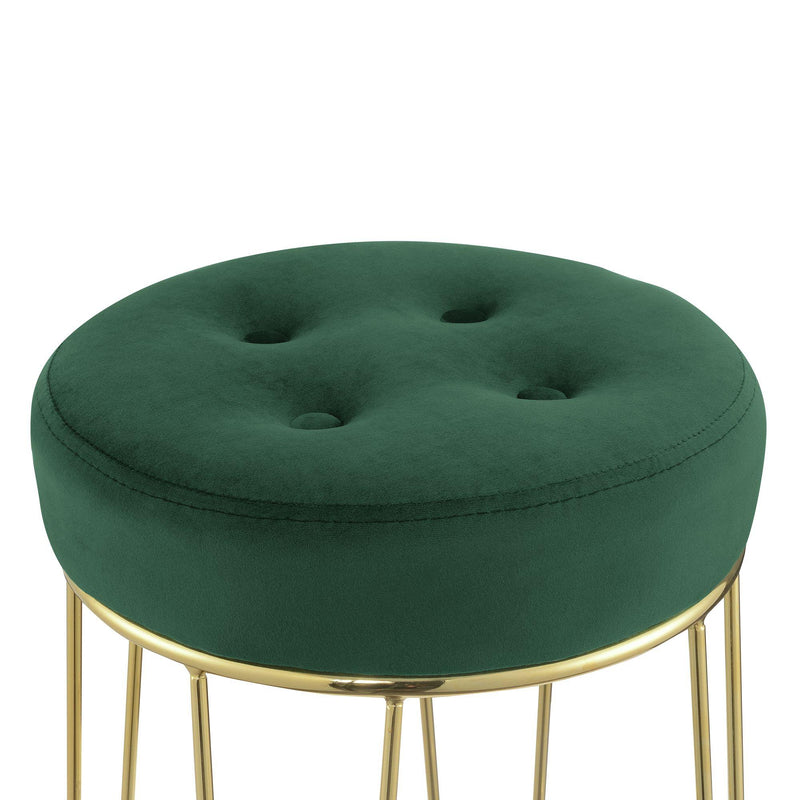 Elements International Cayman Gold Leg Bar Stool (D6238) in Broadway Emerald IMAGE 3