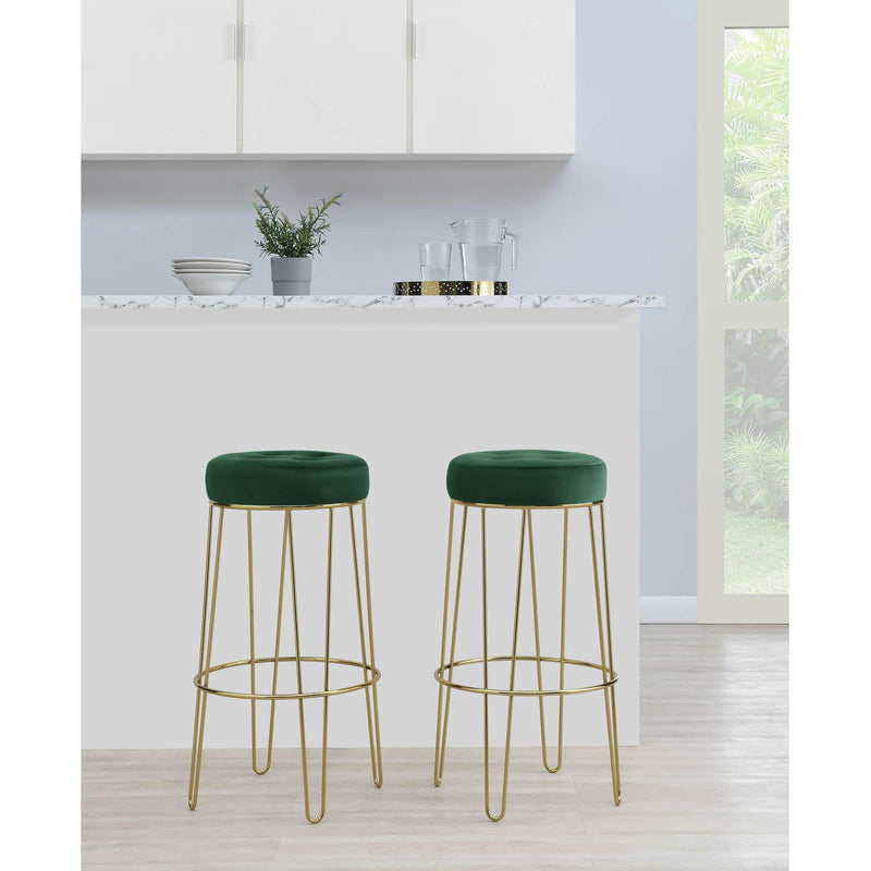  Elements International Cayman Gold Leg Bar Stool (D6238) in Broadway Emerald IMAGE 5