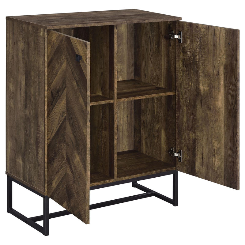 Coaster Furniture Carolyn 959639 2-door Engineered Wood Accent Cabinet - Rustic Oak IMAGE 2