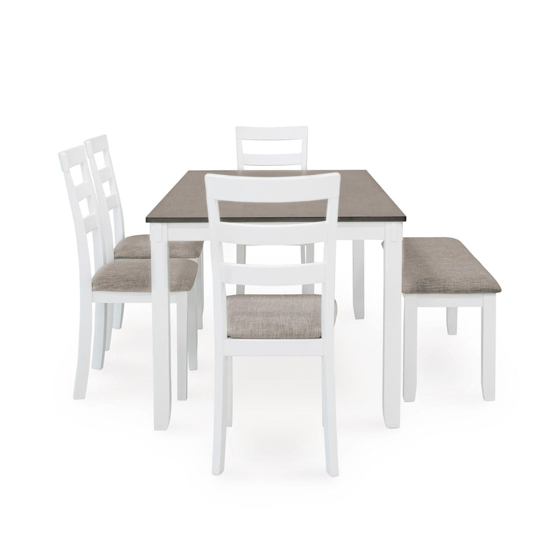 Signature Design by Ashley Stonehollow D382-325 Rectangular Dining Room Table Set IMAGE 3