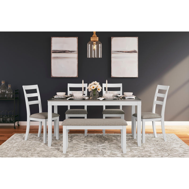 Signature Design by Ashley Stonehollow D382-325 Rectangular Dining Room Table Set IMAGE 5