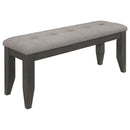  Coaster Furniture Dalila 102723GRY Fabric Upholstered Wood Dining Bench - Dark Grey IMAGE 1
