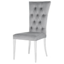  Coaster Furniture Kerwin 111103 Velvet Upholstered Dining Side Chair - Grey IMAGE 3