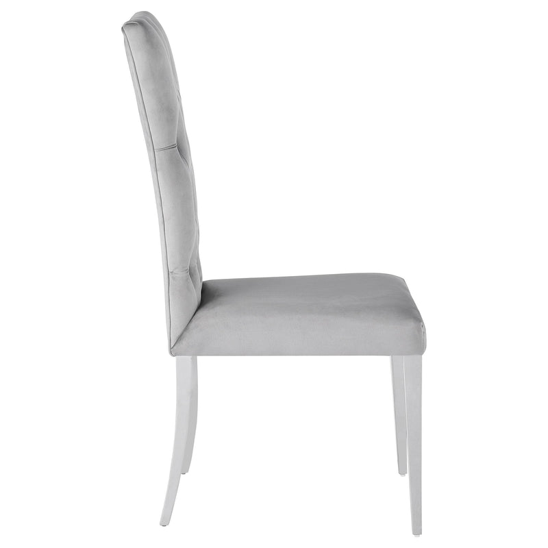 Coaster Furniture Kerwin 111103 Velvet Upholstered Dining Side Chair - Grey (Set of 2) IMAGE 8