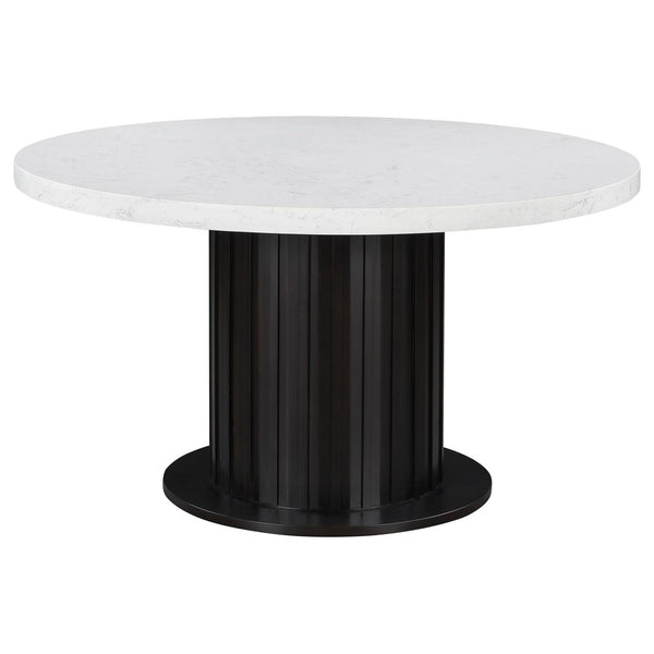 Coaster Furniture Sherry 115490 Round Dining Table - Rustic Espresso/White IMAGE 1