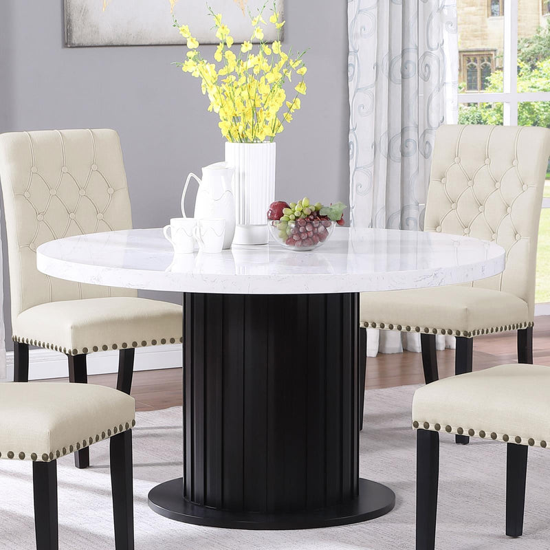 Coaster Furniture Sherry 115490 Round Dining Table - Rustic Espresso/White IMAGE 3