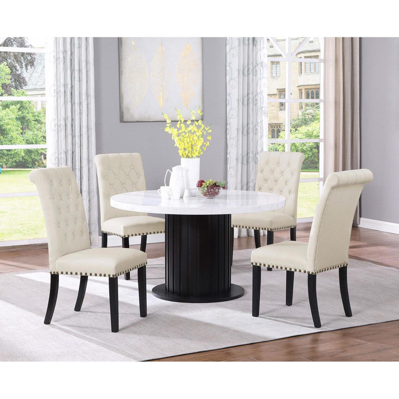 Coaster Furniture Sherry 115490 Round Dining Table - Rustic Espresso/White IMAGE 5