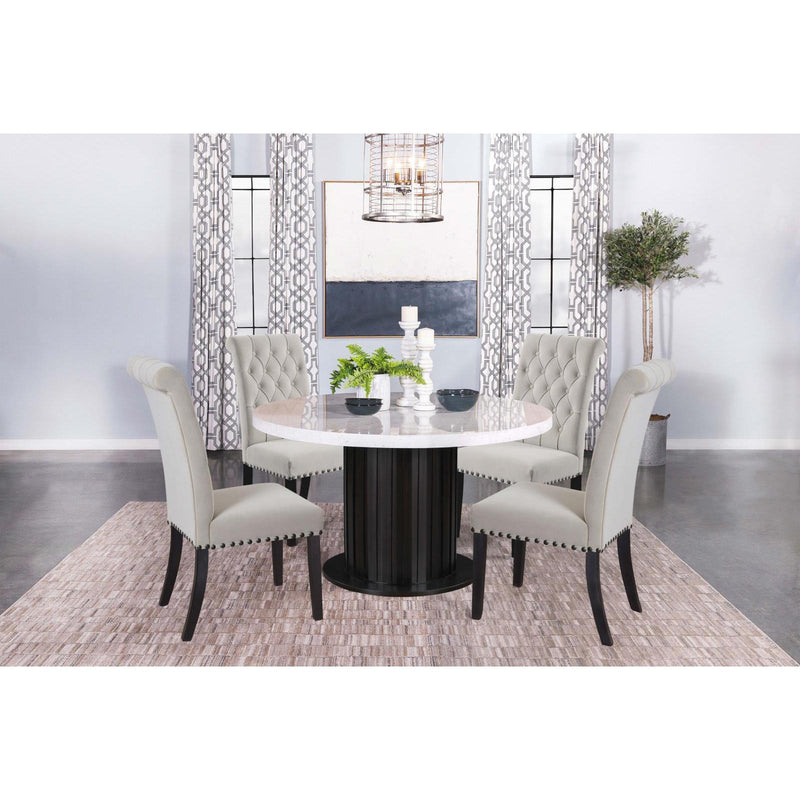 Coaster Furniture Sherry 115490 Round Dining Table - Rustic Espresso/White IMAGE 7
