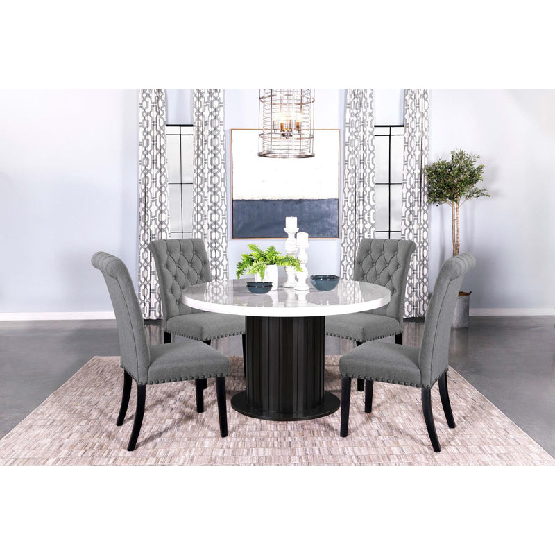 Coaster Furniture Sherry 115490 Round Dining Table - Rustic Espresso/White IMAGE 8