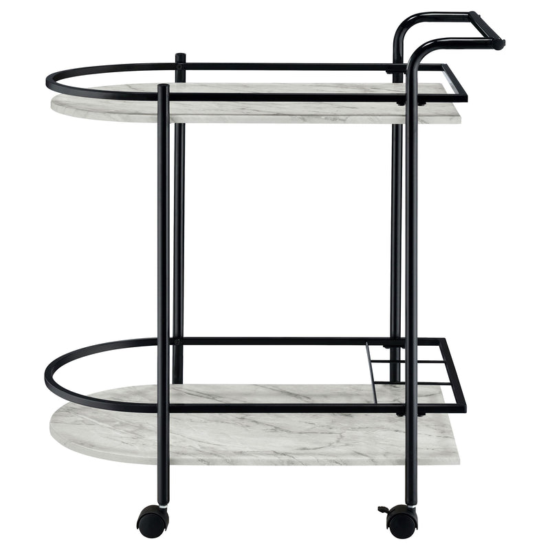 Coaster Furniture Desiree 181376 Rack Bar Cart with Casters - Black IMAGE 4