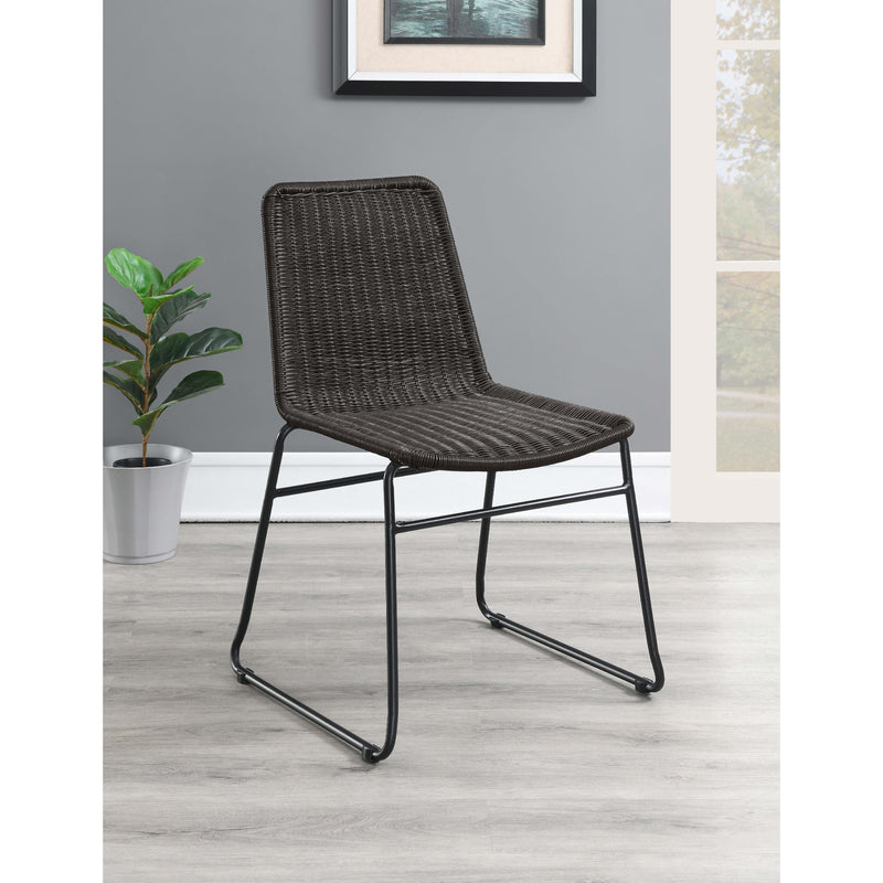 Coaster Furniture Dacy 192032 Faux Rattan Metal Dining Side Chair - Brown (Set of 2) IMAGE 8