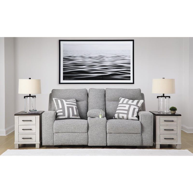  Signature Design by Ashley Biscoe 9050318 Power Reclining Loveseat with Console and Adjustable Headrest IMAGE 6