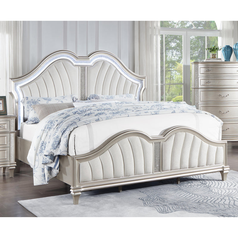 Coaster Furniture Evangeline 223391KE Tufted Upholstered Platform Eastern King Bed - Ivory/Silver Oak IMAGE 11