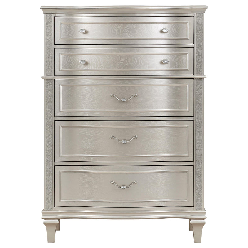 Coaster Furniture Evangeline 223395 6-Drawer Chest - Silver Oak IMAGE 2