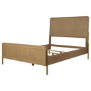 Coaster Furniture Arinia 224300KE Upholstered Eastern King Panel Bed - Sand Wash/Natural Cane IMAGE 4