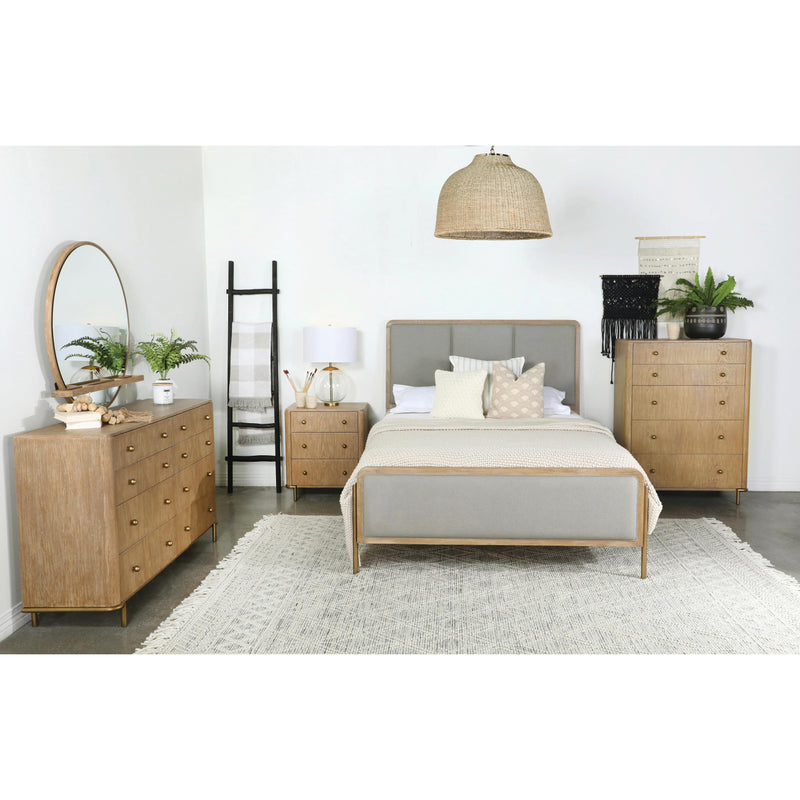 Coaster Furniture Arini 224301KE Upholstered Eastern King Panel Bed - Sand Wash and Grey IMAGE 2