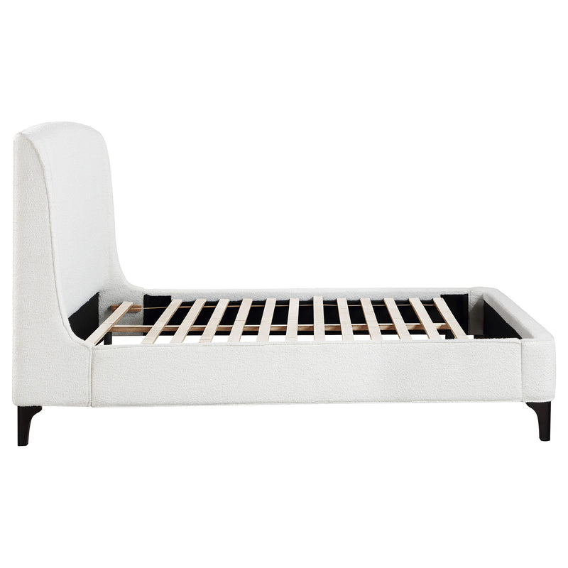 Coaster Furniture Mosby 306020Q Upholstered Queen Wingback Bed - Snow IMAGE 9