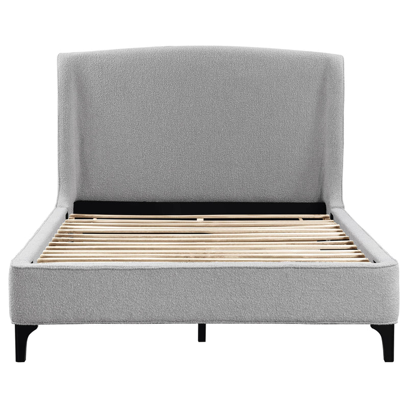 Coaster Furniture Mosby 306021Q Upholstered Queen Wingback Bed - Grey IMAGE 3