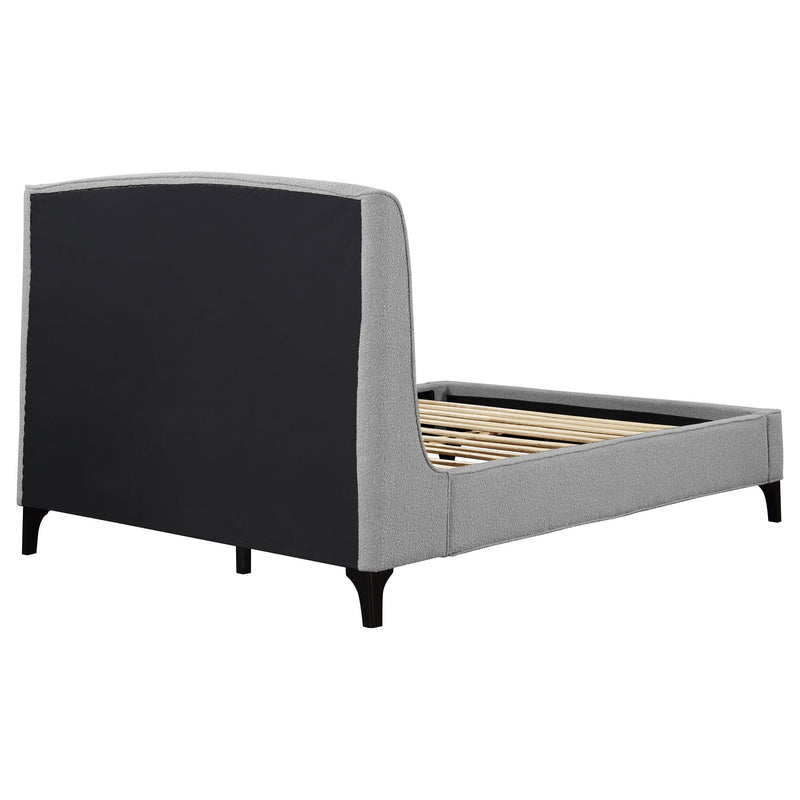 Coaster Furniture Mosby 306021Q Upholstered Queen Wingback Bed - Grey IMAGE 8