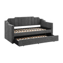  Coaster Furniture Kingston 315962 Upholstered Twin Daybed with Trundle - Charcoal IMAGE 3