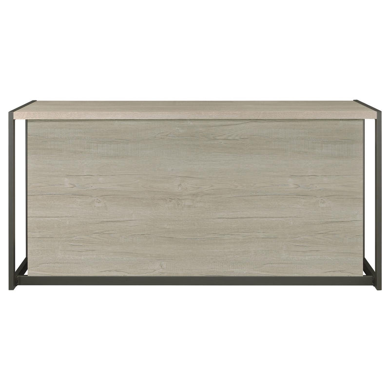 Coaster Furniture Loomis 805881 4-drawer Rectangular Office Desk Whitewashed - Grey/Gunmetal IMAGE 7