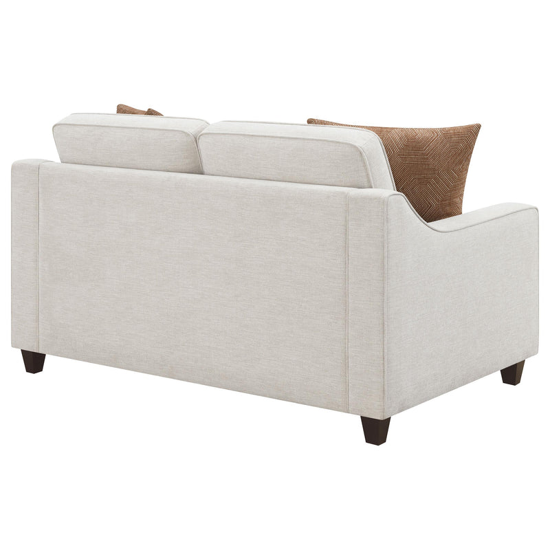  Coaster Furniture Christine 552062 Upholstered Sloped Arm Loveseat - Beige IMAGE 6