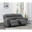  Coaster Furniture Bahrain 609542 Upholstered Motion Loveseat - Charcoal IMAGE 10