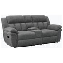  Coaster Furniture Bahrain 609542 Upholstered Motion Loveseat - Charcoal IMAGE 1