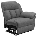  Coaster Furniture Bahrain 609542 Upholstered Motion Loveseat - Charcoal IMAGE 8