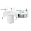  Coaster Furniture Buckley 703400 3-piece Coffee Table and Stools Set - White High Gloss IMAGE 6