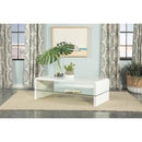 Coaster Furniture Airell 703798 Rectangular Coffee Table with Shelf - White High Gloss IMAGE 2